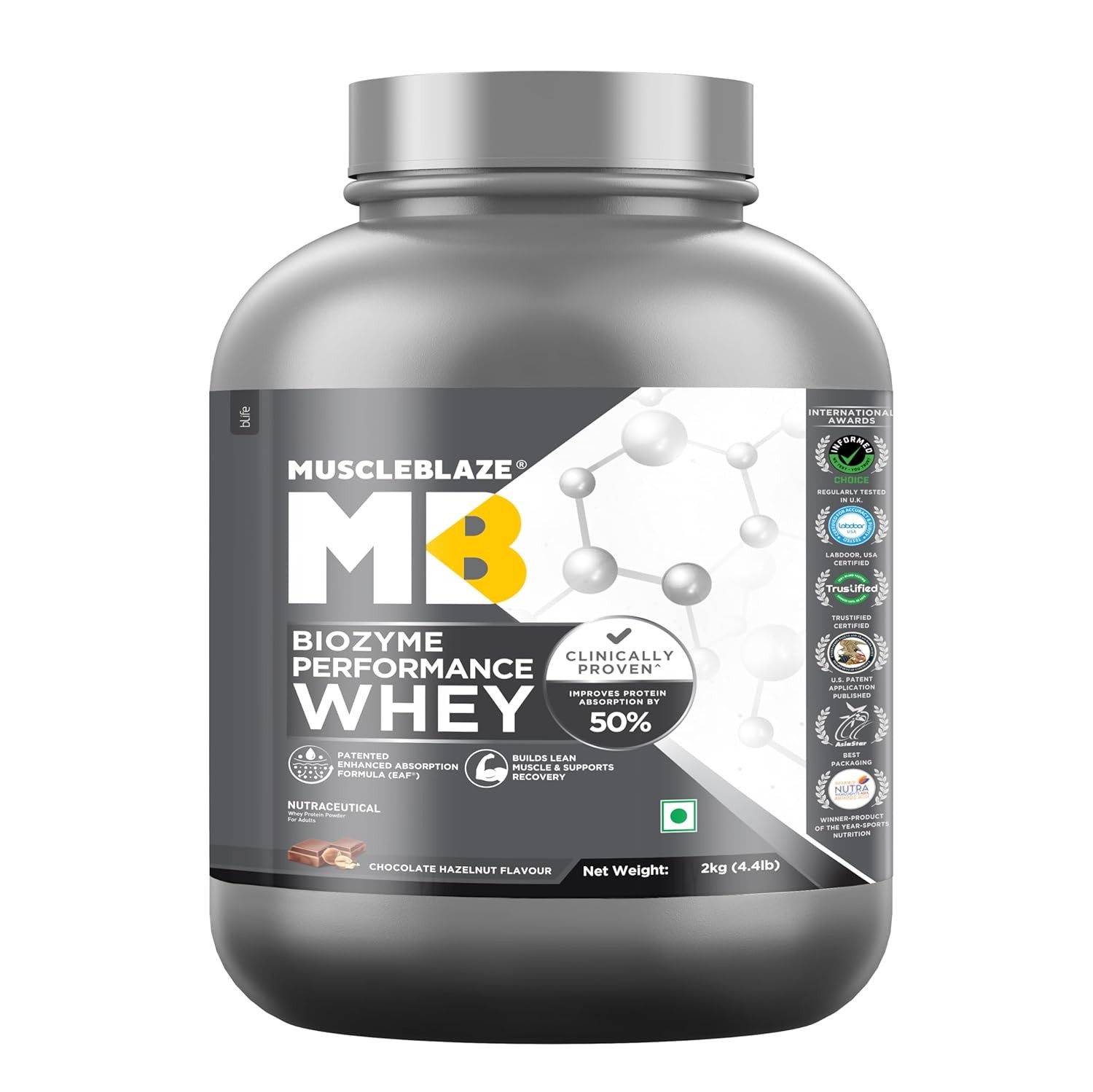 MUSCLE BLAZE PERFORMANCE WHEY - 2000 Gram/CHOCOLATE HAZELNUT