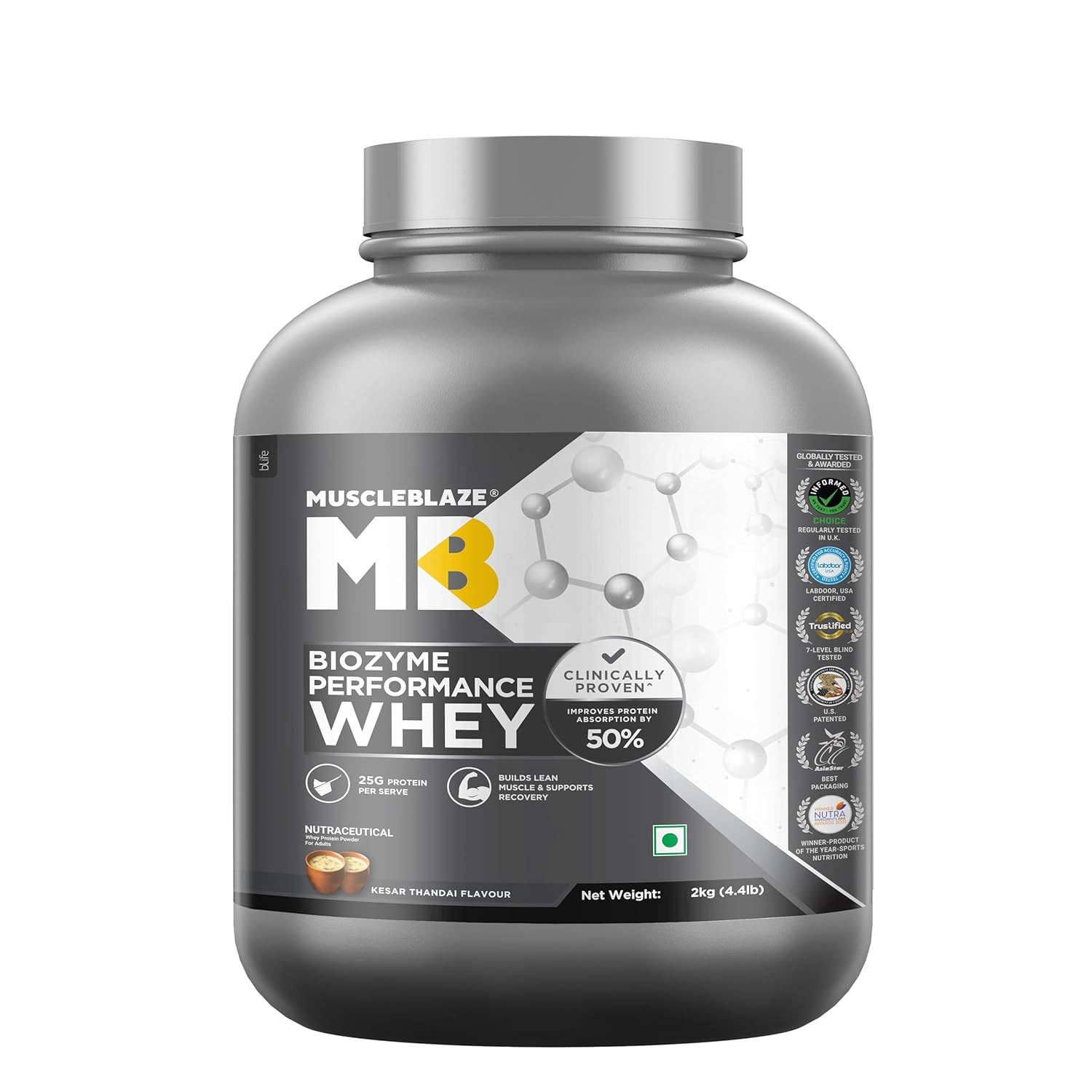 MUSCLE BLAZE PERFORMANCE WHEY - 1750 Gram/KESAR THANDAI