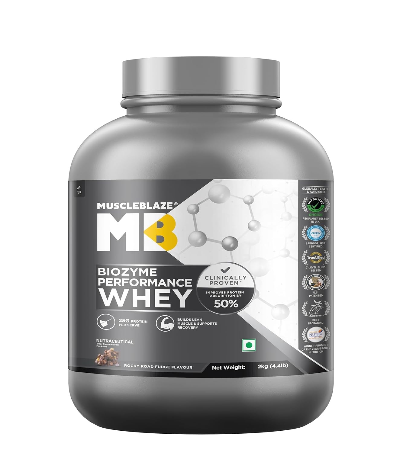 MUSCLE BLAZE PERFORMANCE WHEY - 1750 Gram/ROCKY ROAD FUDGE