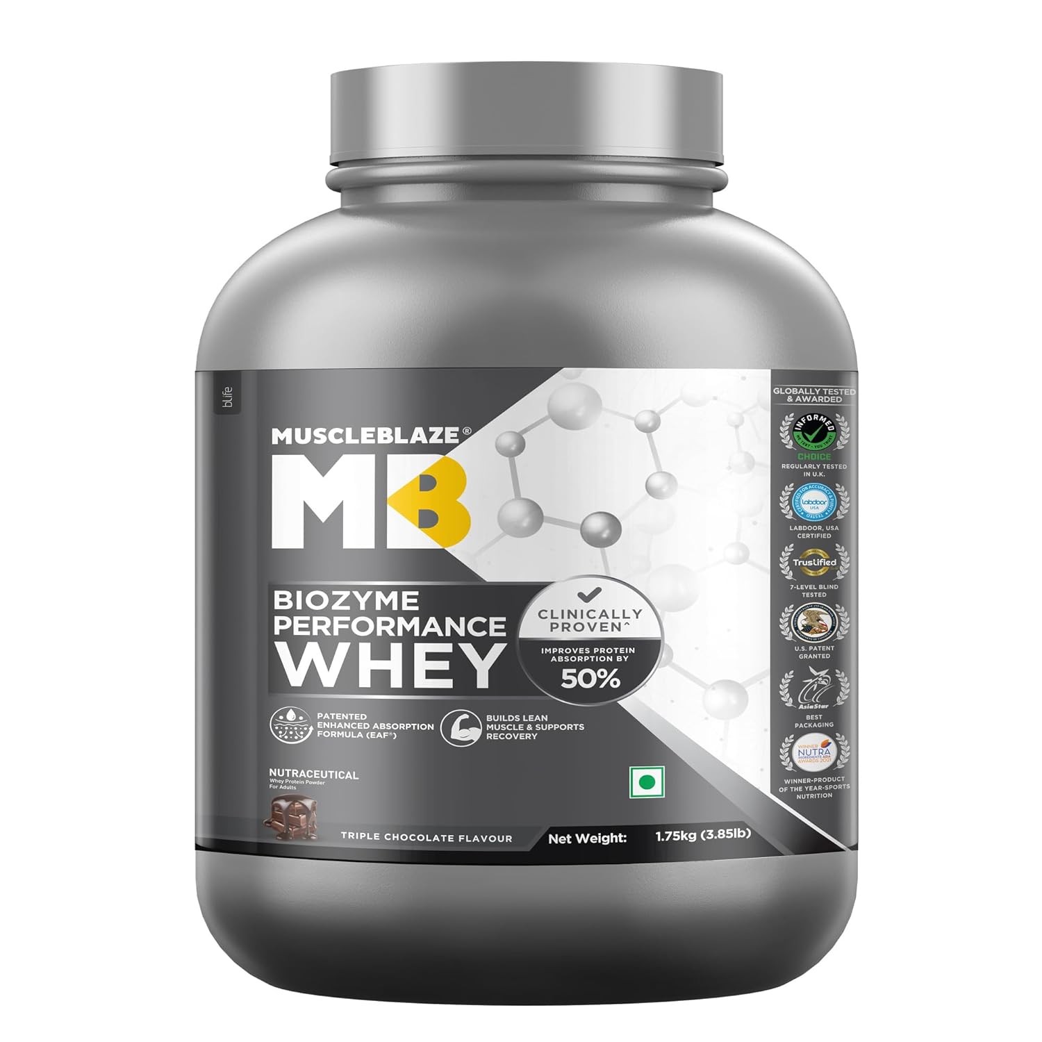 MUSCLE BLAZE PERFORMANCE WHEY - 1000 Gram/TRIPLE CHOCOLATE