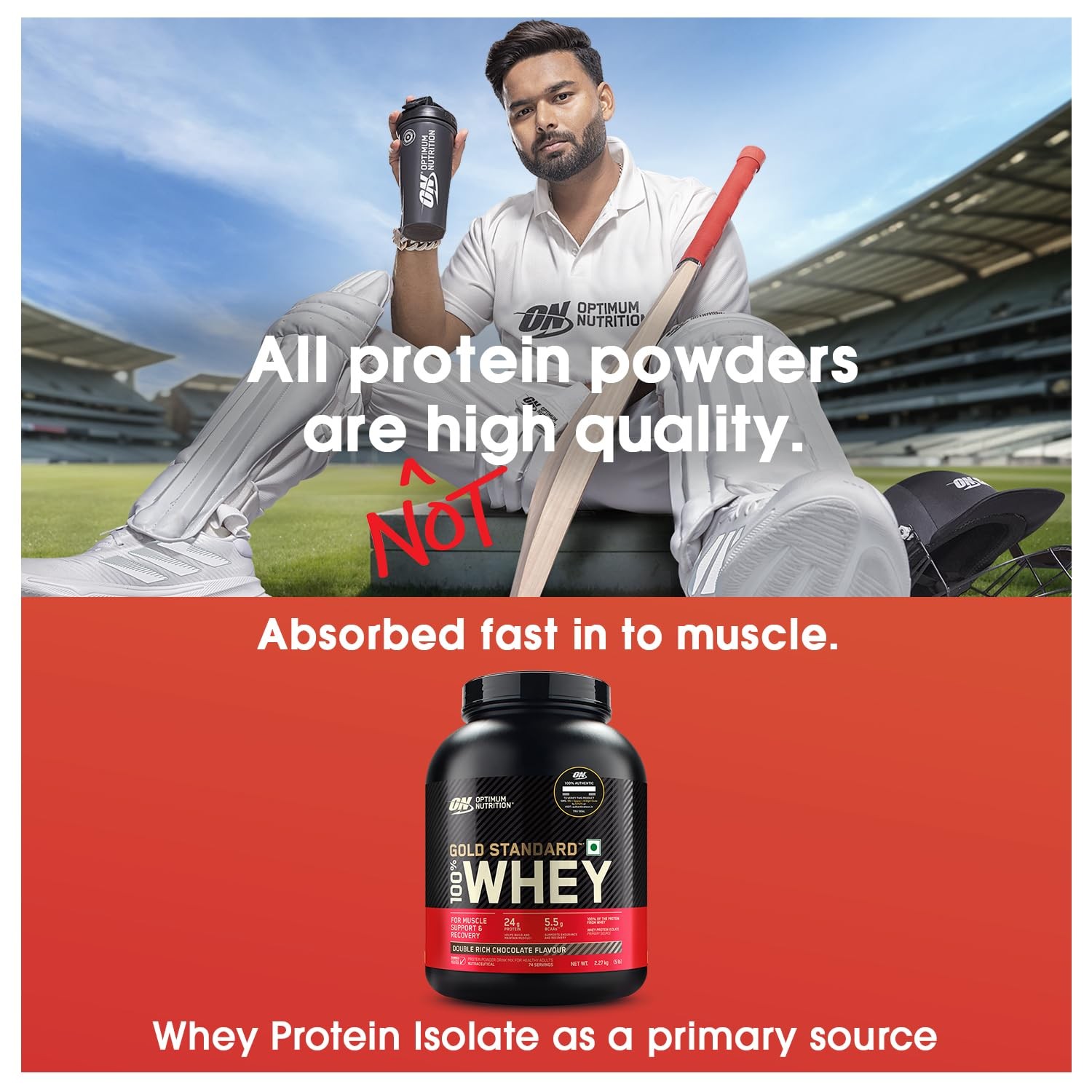 OPTIMUM NUTRITION GOLD STANDARD 100% WHEY  - 907 Gram/DOUBLE RICH CHOCOLATE