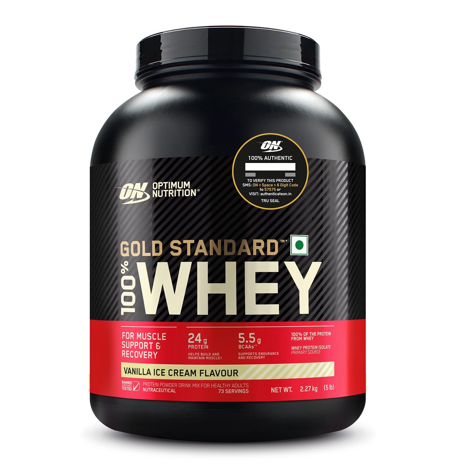 OPTIMUM NUTRITION GOLD STANDARD 100% WHEY  - 907 Gram/VANILLA ICECREAM