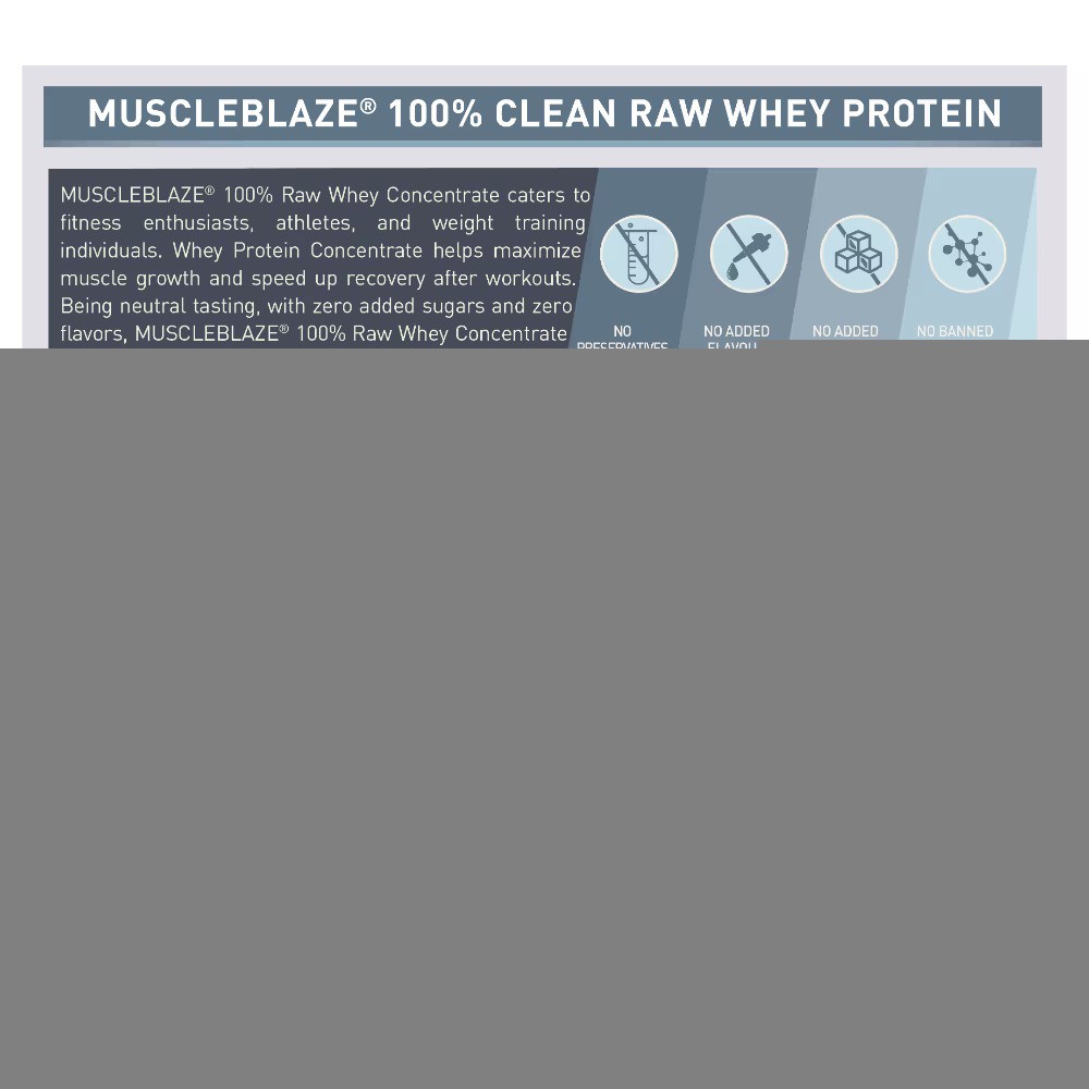 100% CLEAN RAW WHEY PROTEIN CONCENTRATE - 500 Gram/UNFLAVOURED