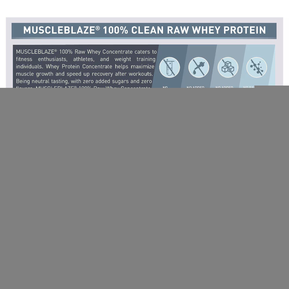 100% CLEAN RAW WHEY PROTEIN CONCENTRATE - 1000 Gram/UNFLAVOURED