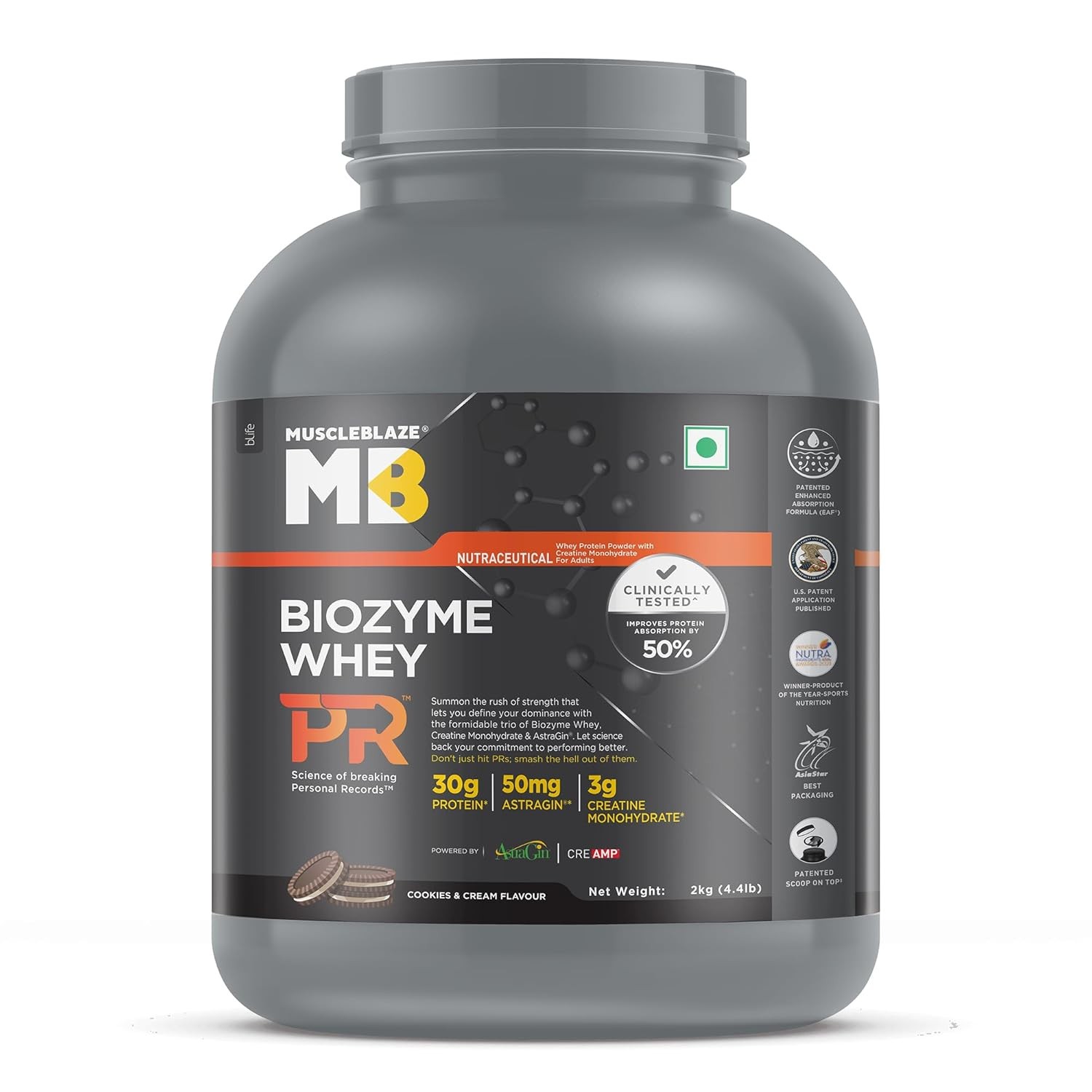 MUSCLE BLAZE WHEY PR - 2000 Gram/COOKIES & CREAM