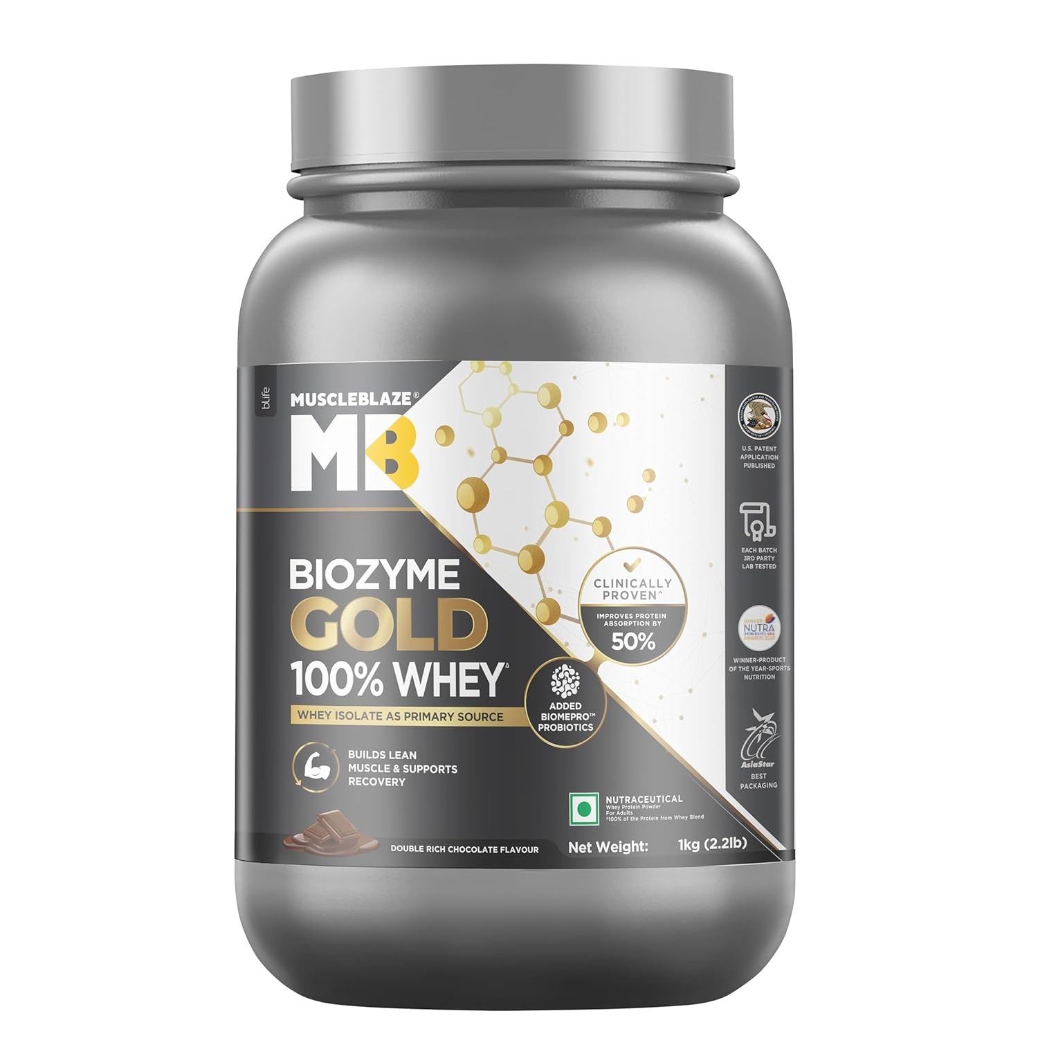 MUSCLE BLAZE GOLD 100% WHEY - 4000 Gram/DOUBLE RICH CHOCOLATE