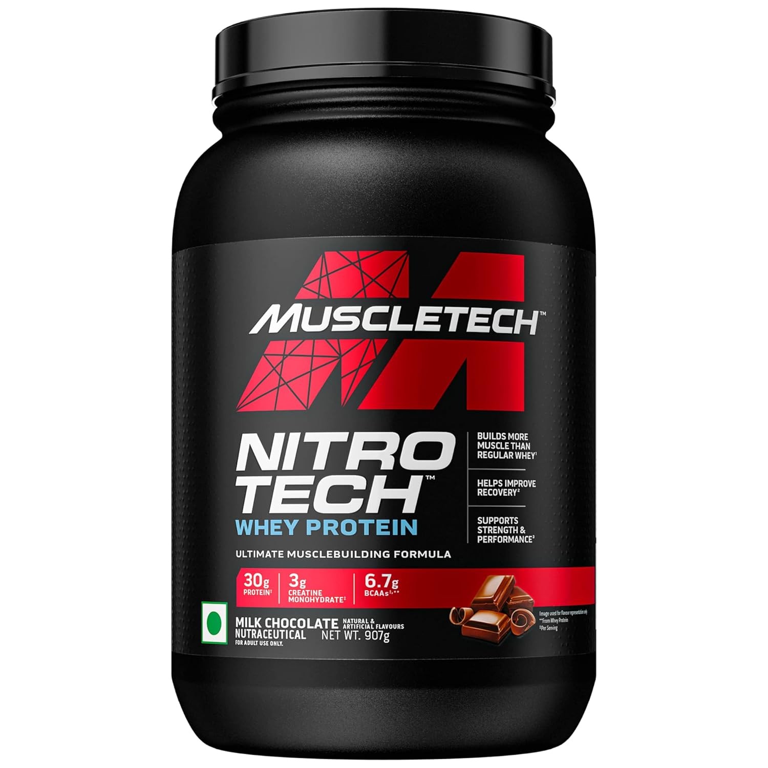 MUSCLE TECH  NITRO TECH WHEY PROTEIN - 450 Gram/MILK CHOCOLATE