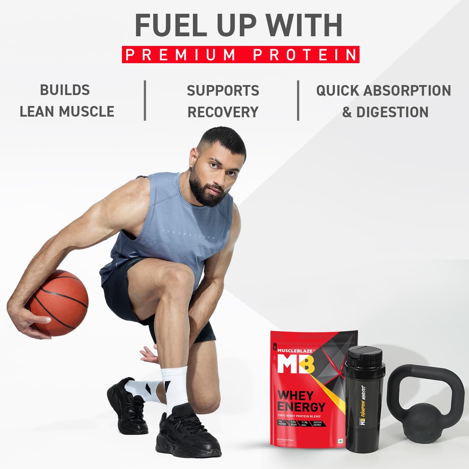 MUSCLE BLAZE WHEY ENERGY WITH DIGEZIME - 2000 Gram/COLD COFFEE