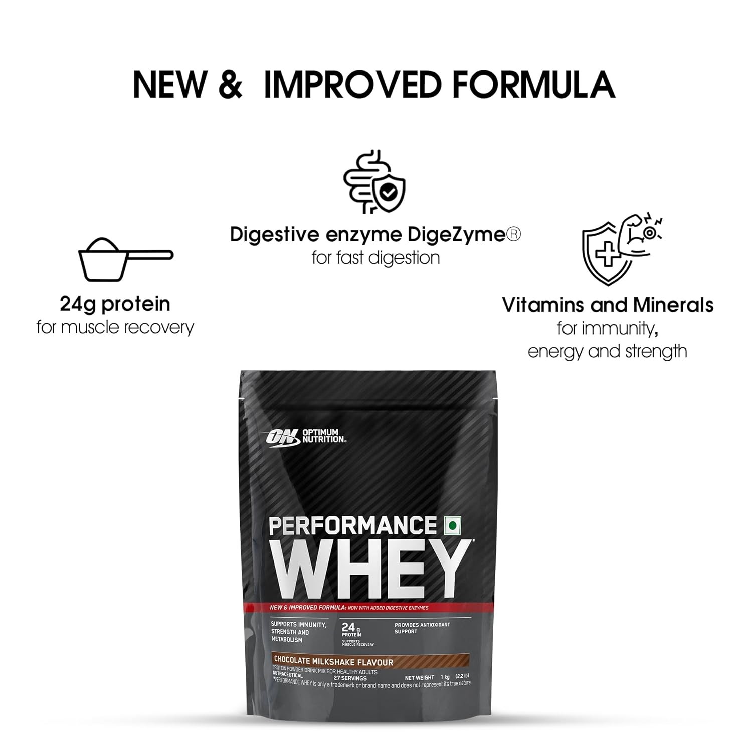 OPTIMUM NUTRITION PERFORMANCE WHEY  - 500 Gram/CHOCOLATE MILKSHAKE